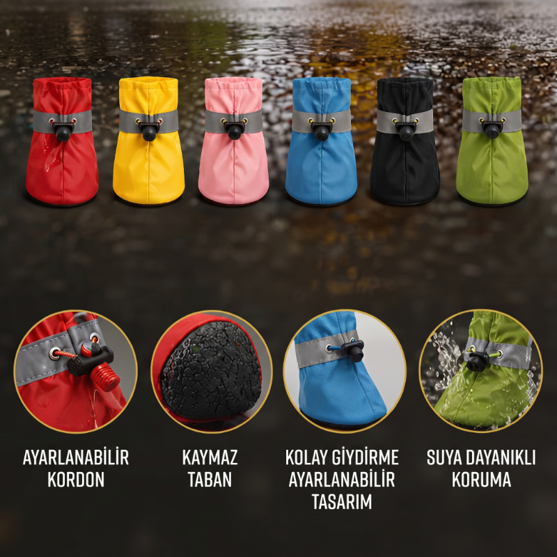 Evcil Hayvan Pati Botu - Kordonlu Tasarım - Kaymaz Taban - görsel 5